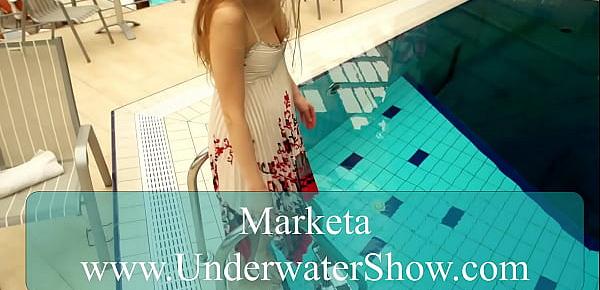 trendsHairy brunette teen Marketa underwater swimming